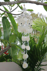 NEW Balinese Shell Top Capiz Shell Windchime / Mobile - Shell Decor Hanger