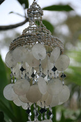 NEW Balinese Shell Top Capiz Shell Windchime / Mobile - Shell Decor Hanger