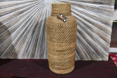 NEW BALINESE HAND WOVEN RATTAN VASE / RATTAN OPEN BASKET