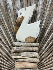 NEW Balinese Wooden Pelican / Seagrass & Driftwood Mobile / Hanger - Bali Mobile