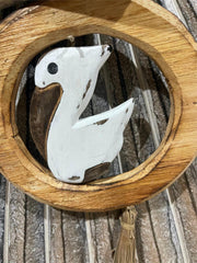 NEW Balinese Wooden Pelican / Seagrass & Driftwood Mobile / Hanger - Bali Mobile