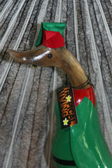 NEW Balinese Hand Carved Wooden Christmas Elf Duck - Bali Christmas Duck