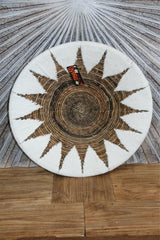 NEW Bali Woven Platter with Cotton Trim - Balinese Woven Platter Wall Art 40cm