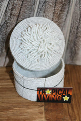 New Balinese Hand Threaded Bead Basket w/lid - Stunning!! Balinese Bead Basket