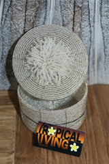 New Balinese Hand Threaded Bead Basket w/lid - Stunning!! Balinese Bead Basket