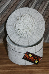 New Balinese Hand Threaded Bead Basket w/lid - Stunning!! Balinese Bead Basket