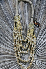 NEW BALINESE SHELL & WOOD NECKLACE - BALI BOHO SHELL HANGING DECOR