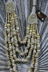 NEW BALINESE SHELL & WOOD NECKLACE - BALI BOHO SHELL HANGING DECOR
