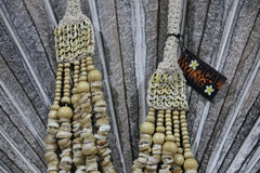 NEW BALINESE SHELL & WOOD NECKLACE - BALI BOHO SHELL HANGING DECOR