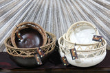 NEW BALINESE HAND CRAFTED WOOD/RATTAN COMBO BOWL Small
