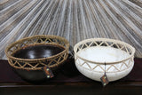 NEW BALINESE HAND CRAFTED WOOD/RATTAN COMBO BOWL Large