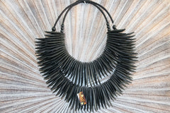 NEW Indonesian Hand Crafted Wooden Tribal Neck Piece - Primitive Bali Wall Art