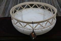 NEW BALINESE HAND CRAFTED WOOD/RATTAN COMBO BOWL Large