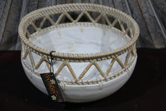 NEW BALINESE HAND CRAFTED WOOD/RATTAN COMBO BOWL Medium
