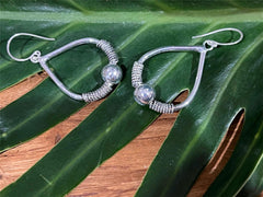 925 Sterling Silver Tear Drop Hook Earrings - Balinese Style Earrings