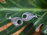 925 Sterling Silver Tear Drop Hook Earrings - Balinese Style Earrings