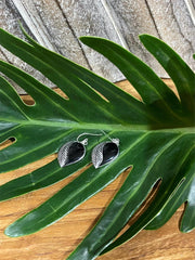 925 Sterling Silver Leaf Hook Earrings - Balinese Style Earrings