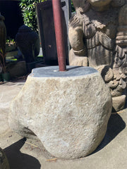 Hand Crafted Balinese River Stone Umbrella Stands - Balinese Umbrella Stand