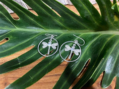 925 Sterling Silver Dragonfly Hook Earrings - Balinese Style Earrings