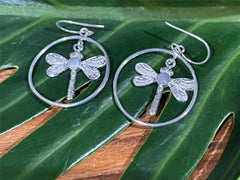 925 Sterling Silver Dragonfly Hook Earrings - Balinese Style Earrings