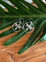 925 Sterling Silver Dragonfly Hook Earrings - Balinese Style Earrings