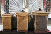 NEW BALINESE HAND WOVEN BAMBOO / RATTAN LAUNDRY BASKET WITH LID