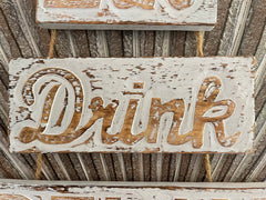 NEW Balinese Wood Wall Sign - Eat, Drink, Relax, Be Happy Sign - Bali FUN Sign
