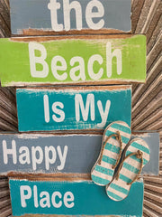 NEW Balinese Hand Crafted THE BEACH IS MY HAPPY PLACE Sign - Bali FUN Sign