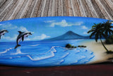 NEW Bali Handmade Air Brushed Surfboard Wall Decor 80cm - Bali Surfboard Art