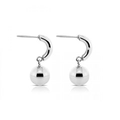 925 Sterling Silver Hanging Ball Earrings - Balinese Style Earrings