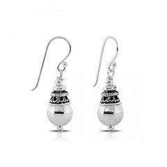 925 Sterling Silver Dream Ball Earrings - Balinese Style Earrings
