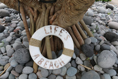 NEW Balinese Hand Crafted LIFE'S A BEACH Life Buoy Decor Sign