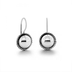 925 Sterling Silver Half Sphere Earrings - Balinese Style Earrings