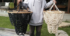 Balinese Bead Chandelier Light Shade - Bali Pendant Light Shade - NO electrics