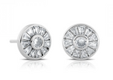 925 Sterling Silver/Zircon Stud Earrings - Balinese Style Earrings