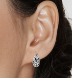 925 Sterling Silver Lotus Hook Earrings - Balinese Style Earrings