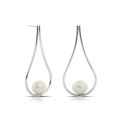 925 Sterling Silver Mare Pearl Earrings - Balinese Style Earrings