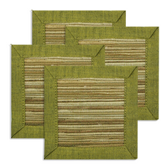 NEW Bali Zen Set 4 Coasters - Balinese Water Hyacinth Coasters - Bali Tableware