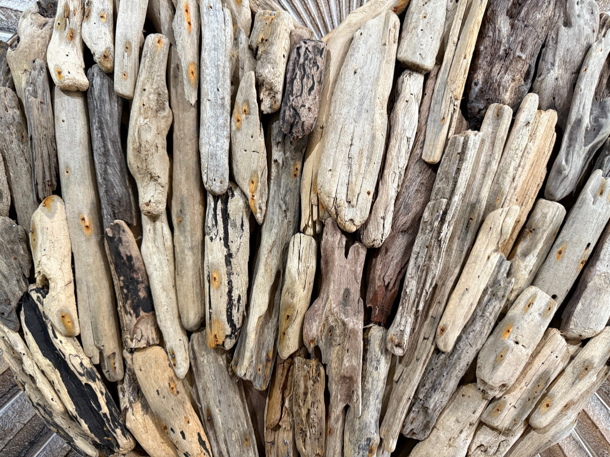 Bali Handmade Driftwood Heart Wall Decor  - Bali Driftwood Wall Art 60cm