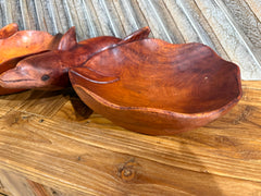 NEW Balinese Hand Carved Suar Wood Dolphin Bowl - Bali  Carved Dolphin Bowl 30cm