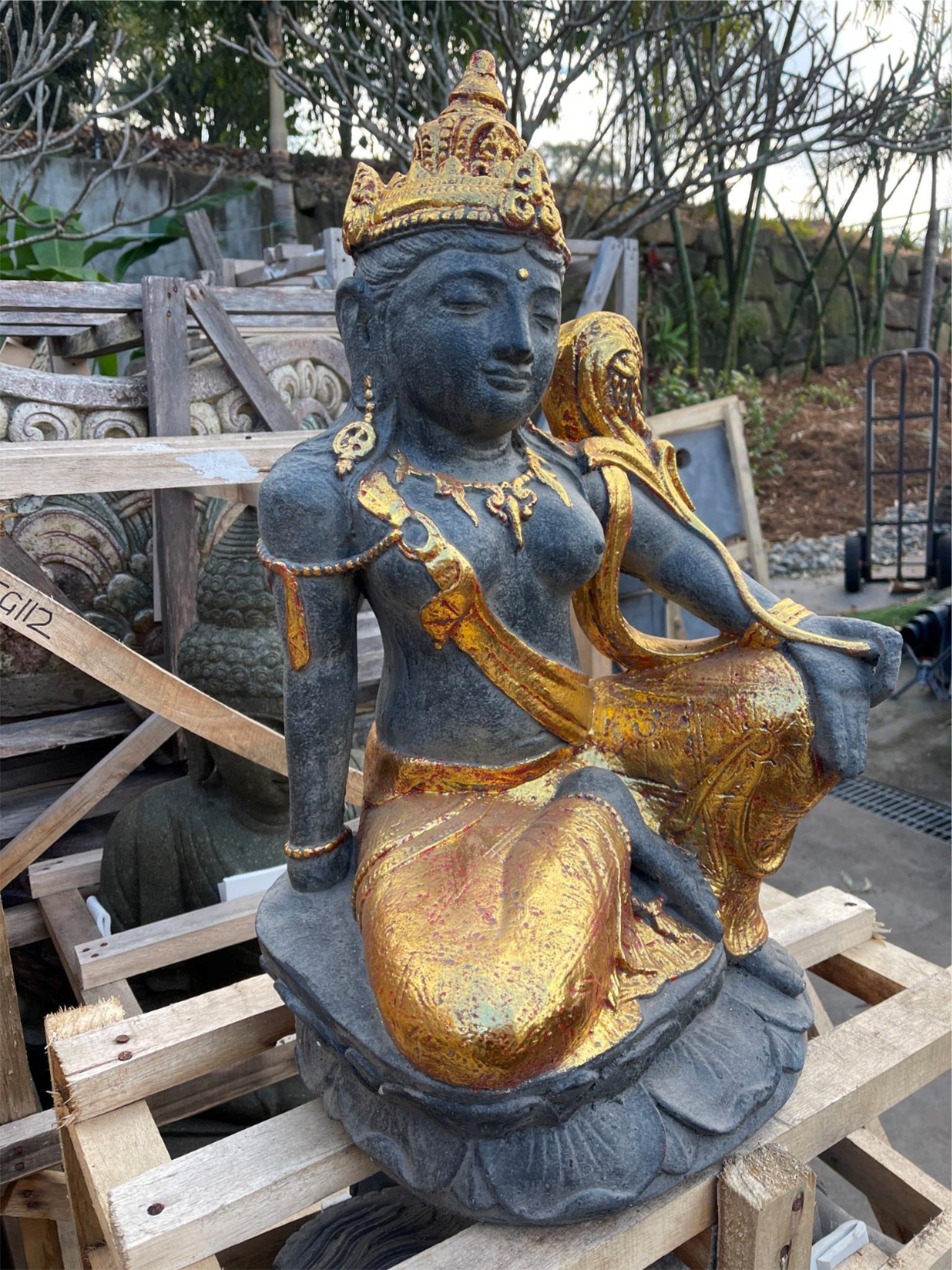 NEW Balinese Cast Dewi Sri Statue - Bali Garden Art Statues - Balinese Statue