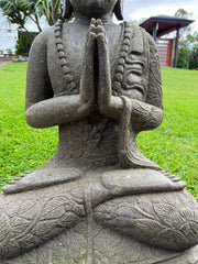 Quality Greenstone Balinese Buddha Statue - Bali Praying Buddha 90cm tall