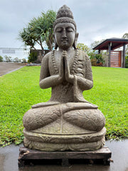 Quality Greenstone Balinese Buddha Statue - Bali Praying Buddha 90cm tall