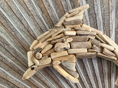 NEW Balinese Hand Crafted Driftwood Dolphin Hanger / Wall Art