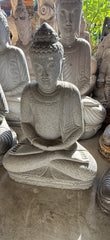 NEW Balinese Master Carved LAVA Stone Buddha Statue w/Batik Cloak - RARE PIECE!!