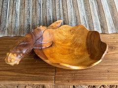 NEW Balinese Hand Carved Suar Wood Whale Bowl - Bali  Carved Whale Bowl 30cm