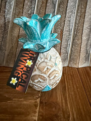 NEW Hand Carved Wooden Pineapple Decor - BOHO Style  -  4 Colours Available SM