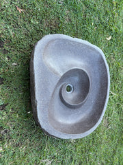 Balinese Hand Crafted River Stone Basin - River Stone Vanity Basin Sprial