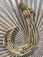 Bali Handmade Driftwood Fishing Hook Wall Decor 50cm - Bali Nautical Wall Art