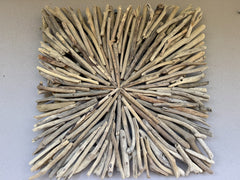 NEW Bali Handmade Driftwood Square Wall Decor - Bali Driftwood Wall Art